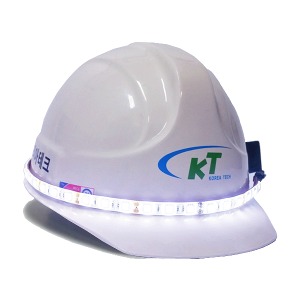 야간안전모 LED반사띠(화이트) 안전모부착형 건전지포함 LED안전용품